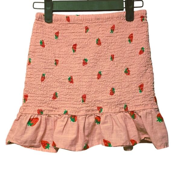 Cotton On Dresses & Skirts - Cotton-on pink strawberry smocked mini skirt size xxs